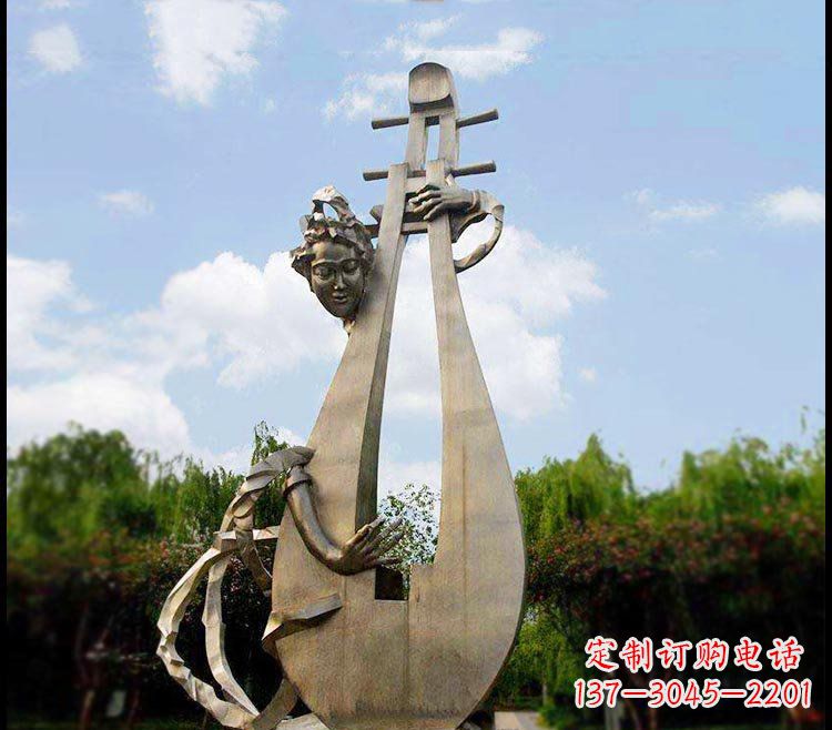 湖南精美铜雕琵琶雕塑