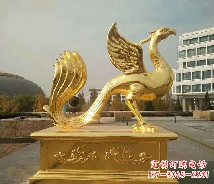 湖南中领雕塑传承凤凰之美的大型铜雕塑