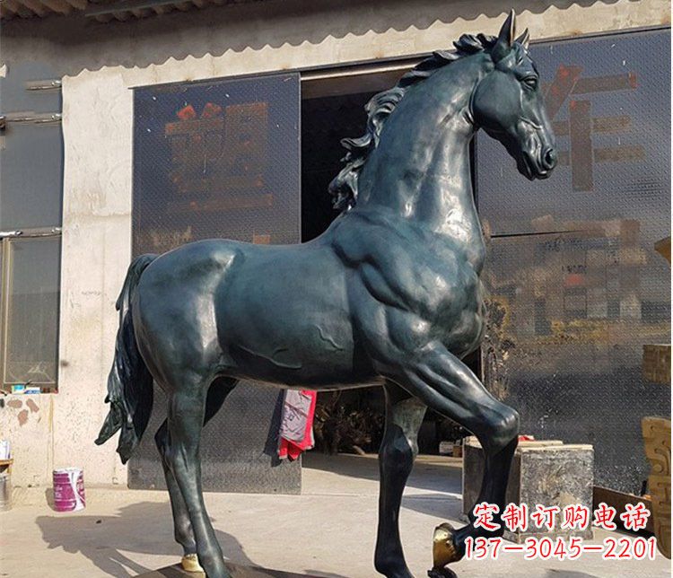 湖南中领雕塑大型公园铸铜马雕塑