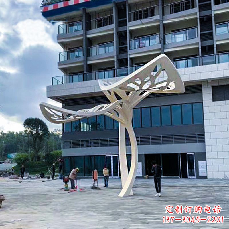 湖南不锈钢抽象树叶雕塑