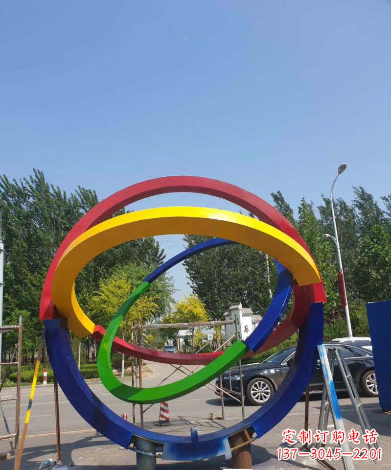 湖南大型广场圆环不锈钢景观雕塑