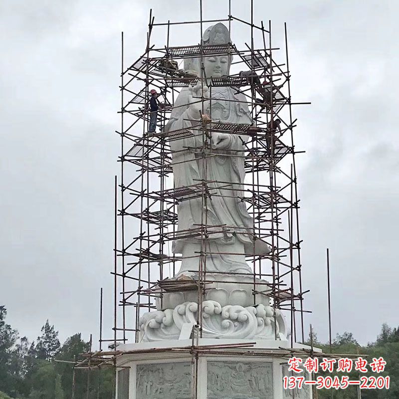 湖南大型汉白玉观音菩萨石雕