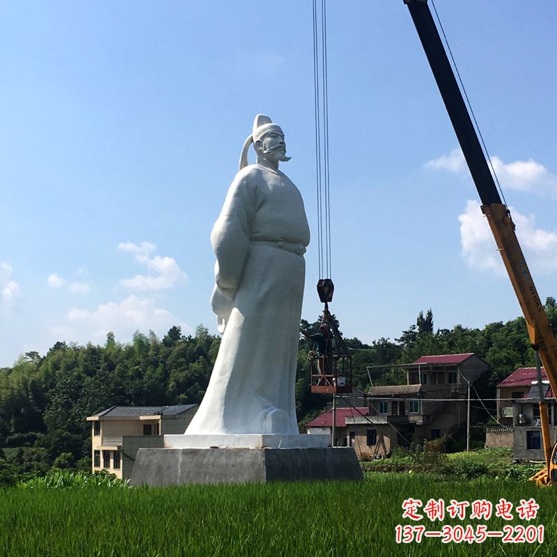 湖南经典汉白玉诗仙李白石雕像
