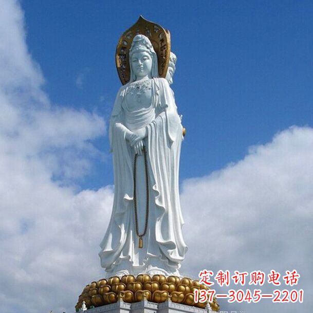 湖南大型景区景点三面观音石雕佛像
