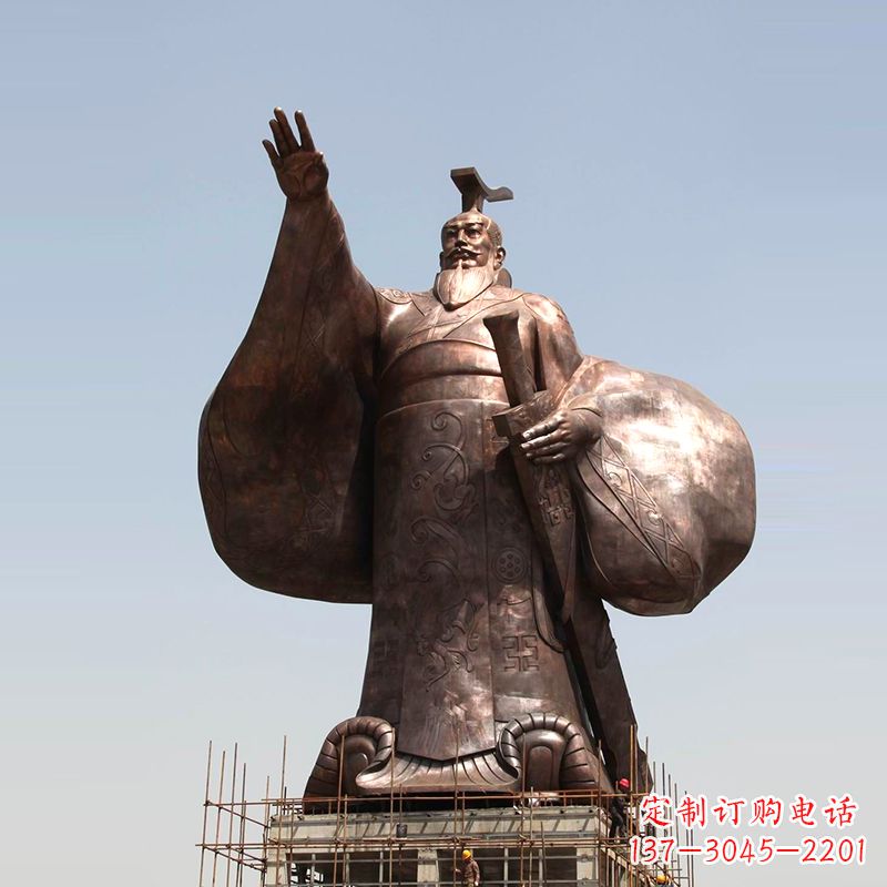 湖南传承历史风采,精美秦始皇铜雕塑