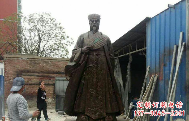 湖南典雅大型立式诸葛亮铜雕