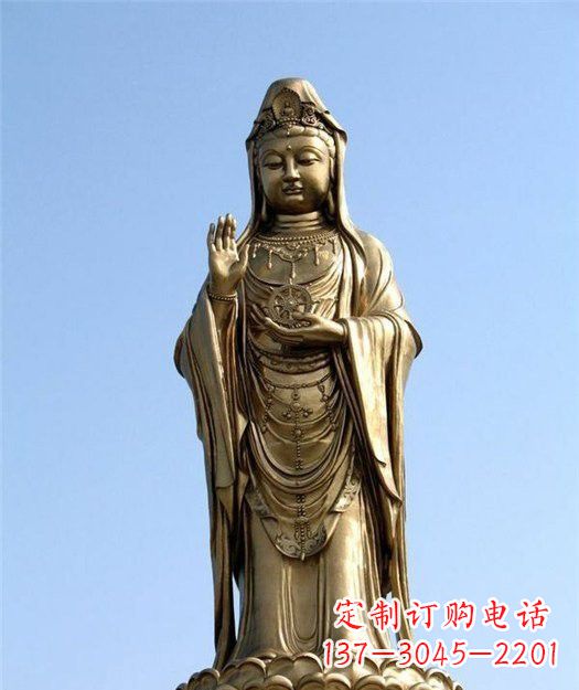 湖南大型立式铜观音雕塑