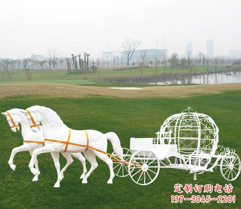 湖南大型欧式马车动物玻璃钢雕塑