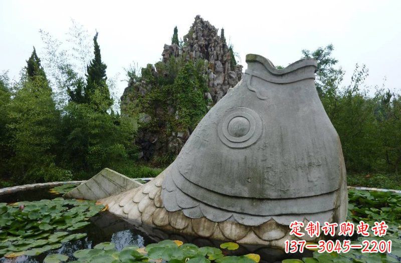 湖南大型石质鲤鱼雕塑