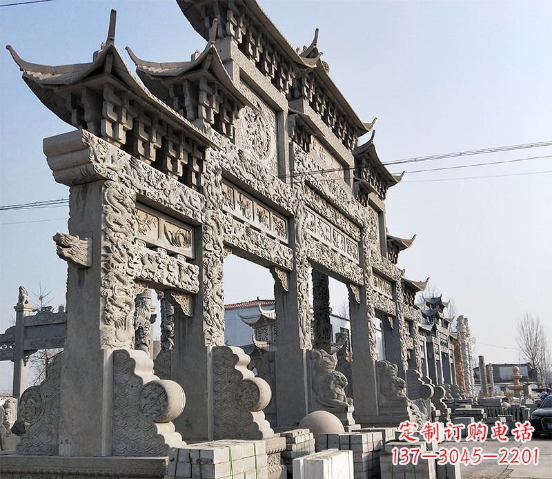 湖南中国古典牌坊石雕定制