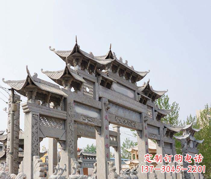 湖南特大型五门石雕牌楼
