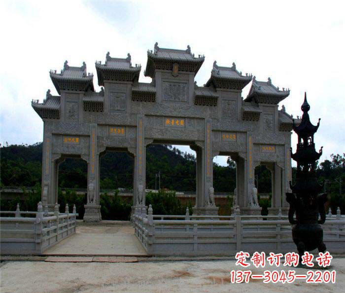湖南精美石雕牌坊雕塑