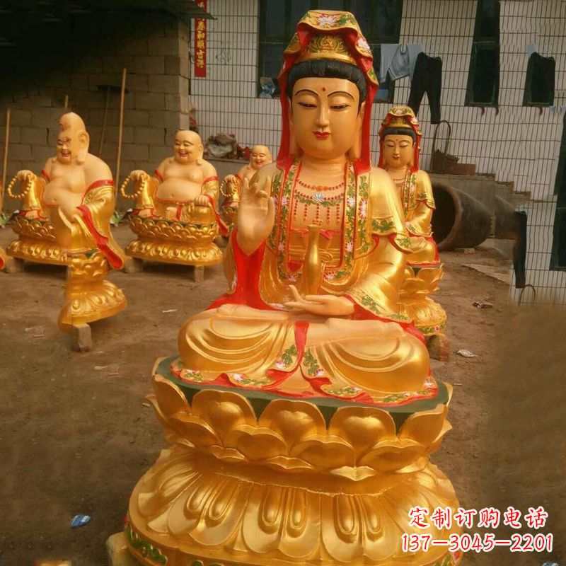 湖南完美体现观音神性的铸铜观音雕塑