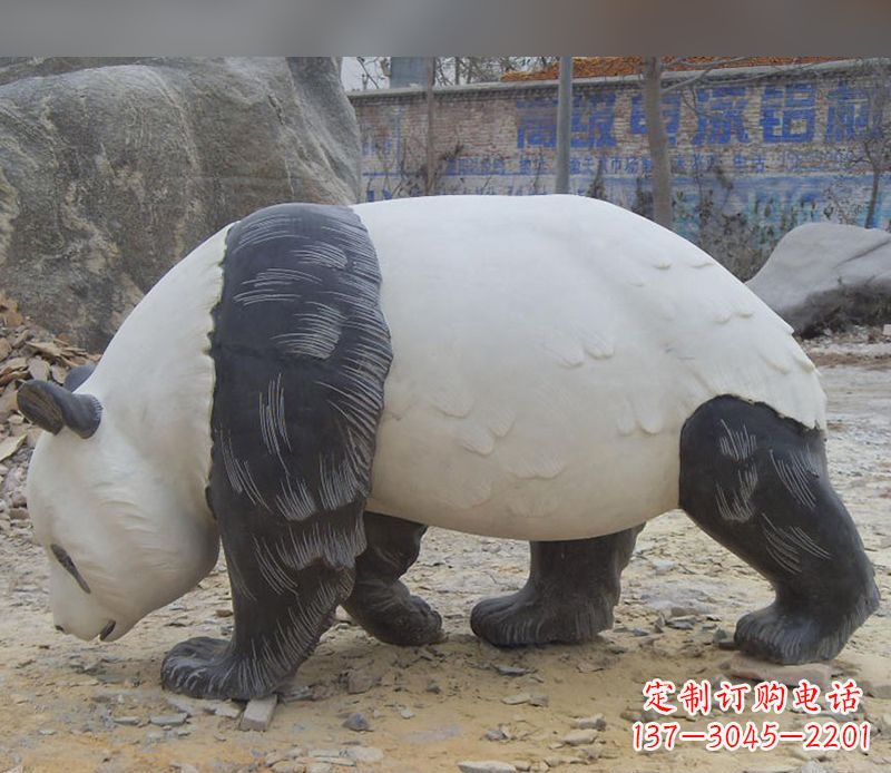 湖南特色熊猫石雕定制