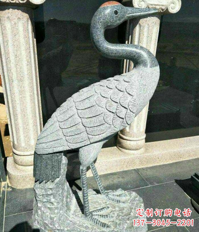 湖南传统工艺精雕丹顶鹤雕塑