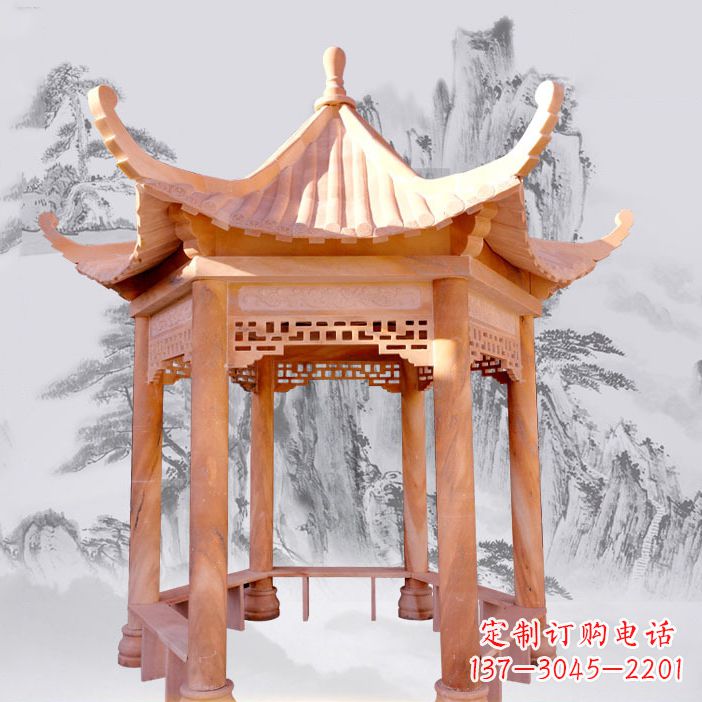 湖南优雅大理石雕刻凉亭