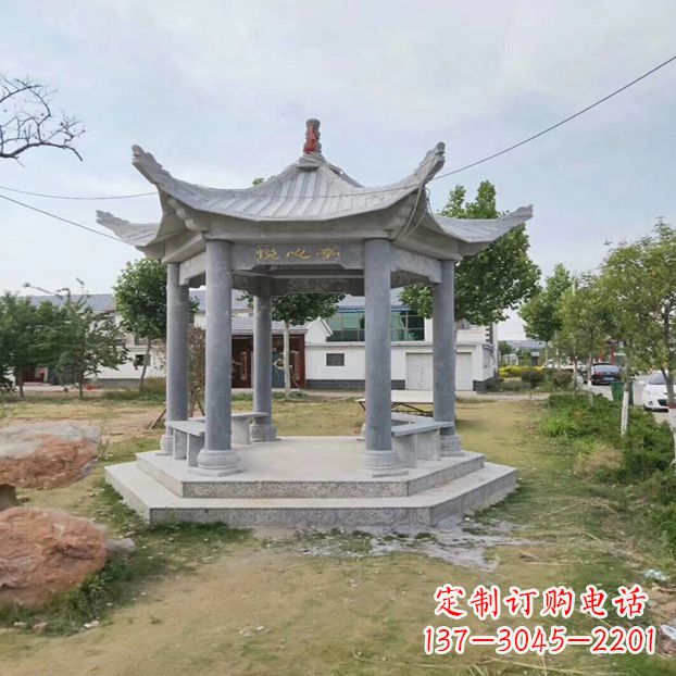 湖南中领雕塑 | 六角石凉亭公园雕塑