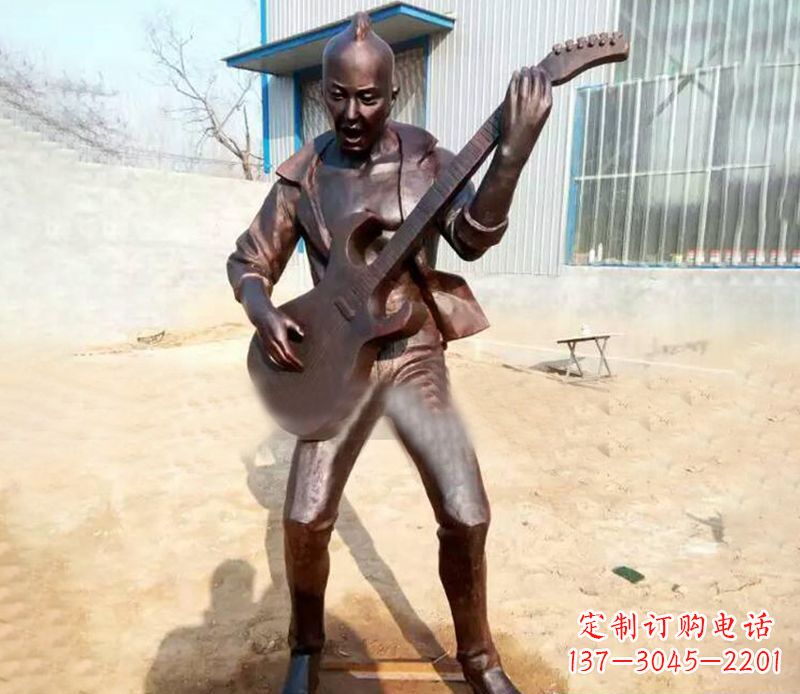 湖南精致细腻的铜吉他雕塑