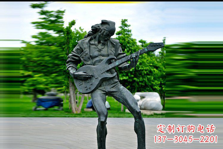 湖南铜雕吉他景观雕塑