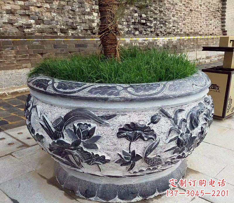 湖南道路景观花盆石雕