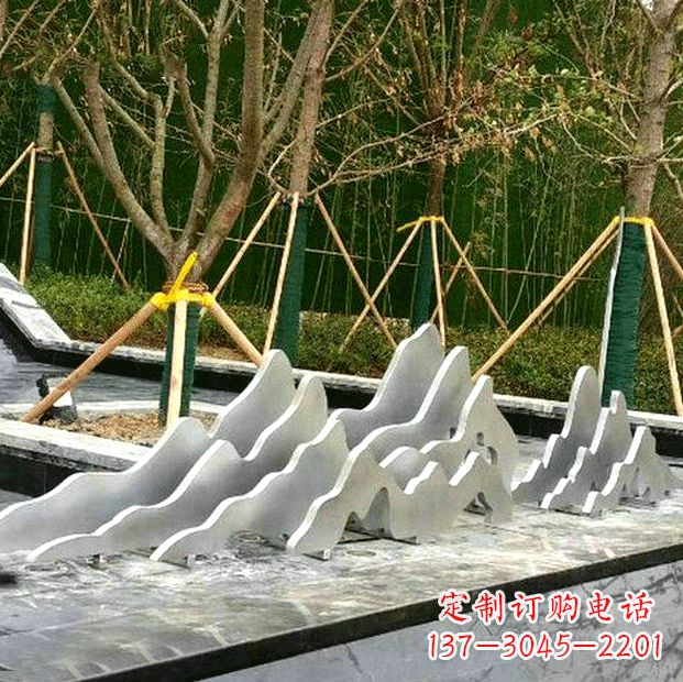 湖南高品质室外不锈钢假山雕塑