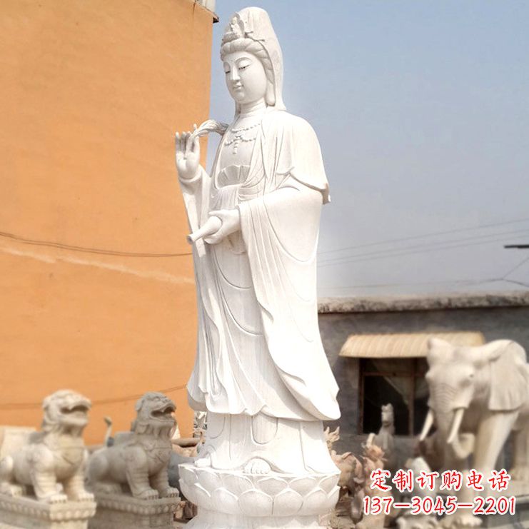 湖南滴水观音汉白玉石雕佛像