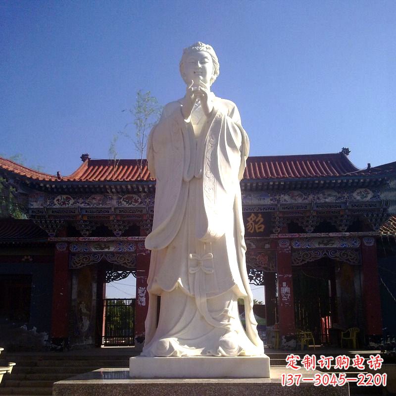 湖南貂蝉汉白玉石雕像-景区园林历史名人古代四大美女