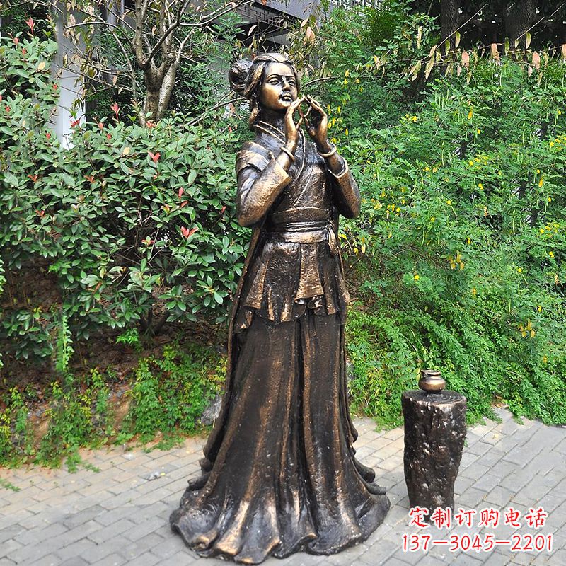 湖南貂蝉铜雕塑像-公园古代美女人物雕塑