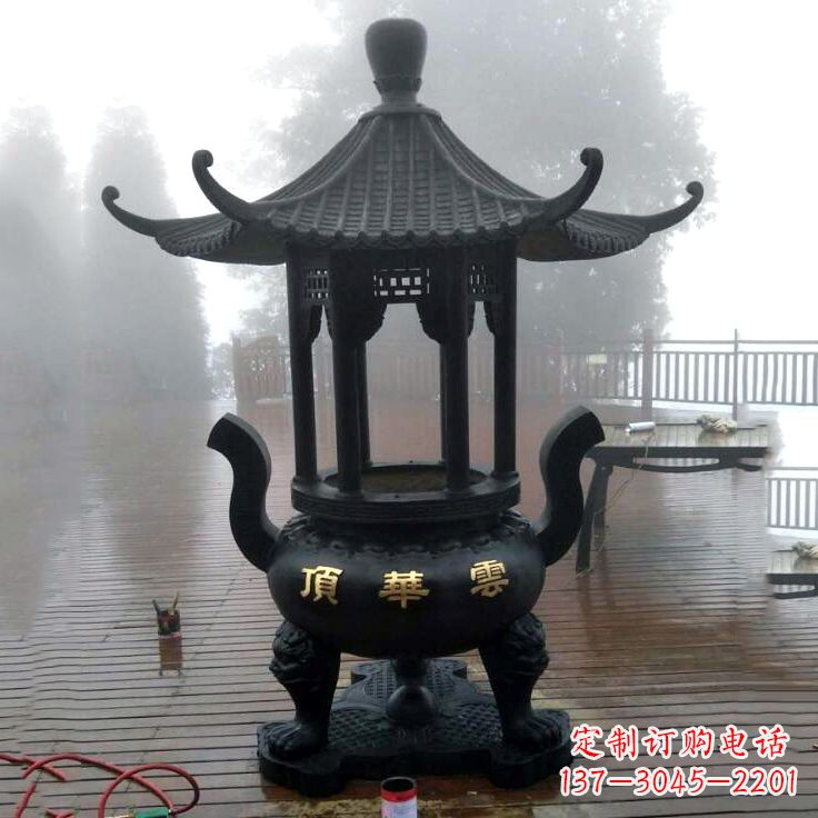 湖南精美青铜香炉雕塑