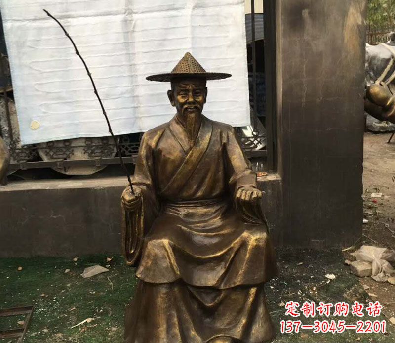 湖南精美手工渔翁铜雕
