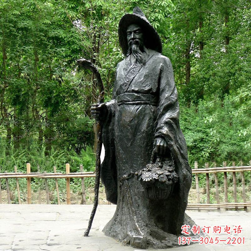 湖南精致历史名人陶渊明雕像