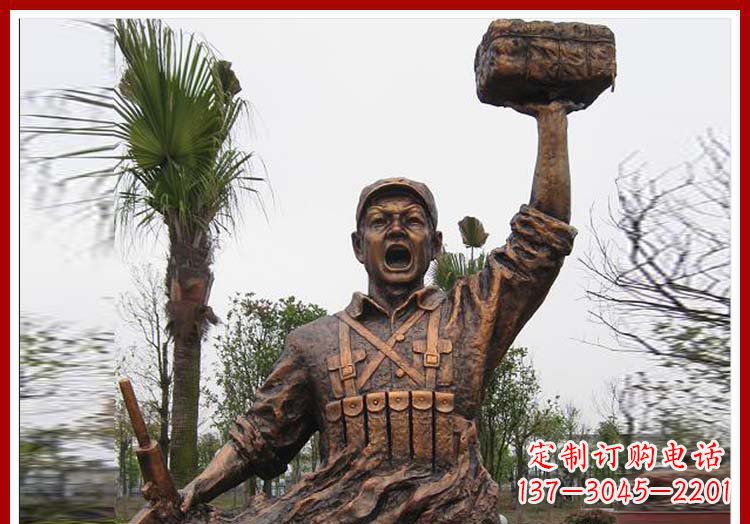 湖南董存瑞英雄模范铜雕