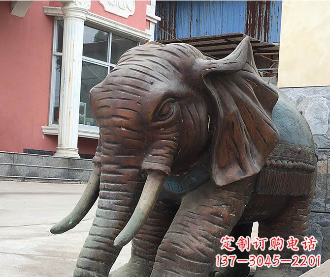 湖南动物大象公园铜雕摆件