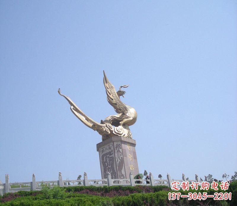 湖南传统工艺精美凤凰铜雕塑