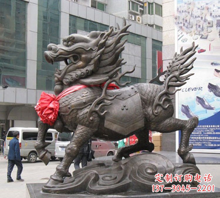 湖南铜雕大型麒麟雕塑