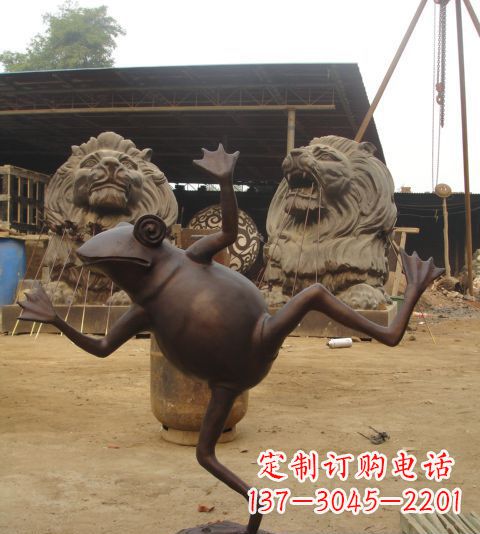 湖南青蛙铜雕,精美而可爱