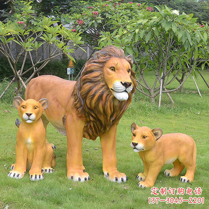 湖南古典风格仿真狮子雕塑摆件