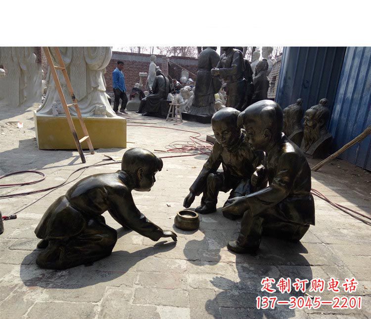 湖南斗蛐蛐铜雕 儿童系列