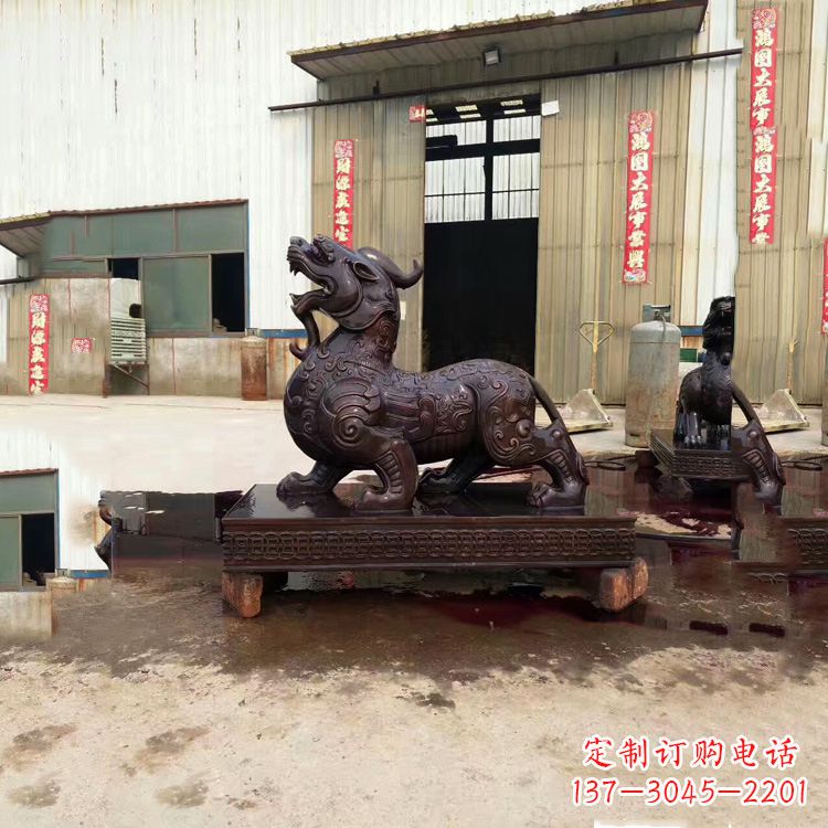 湖南独角兽铸铜雕塑—精雕细琢的艺术瑰宝