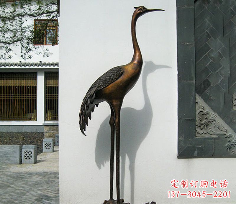湖南独占鳌头仙鹤动物铜雕