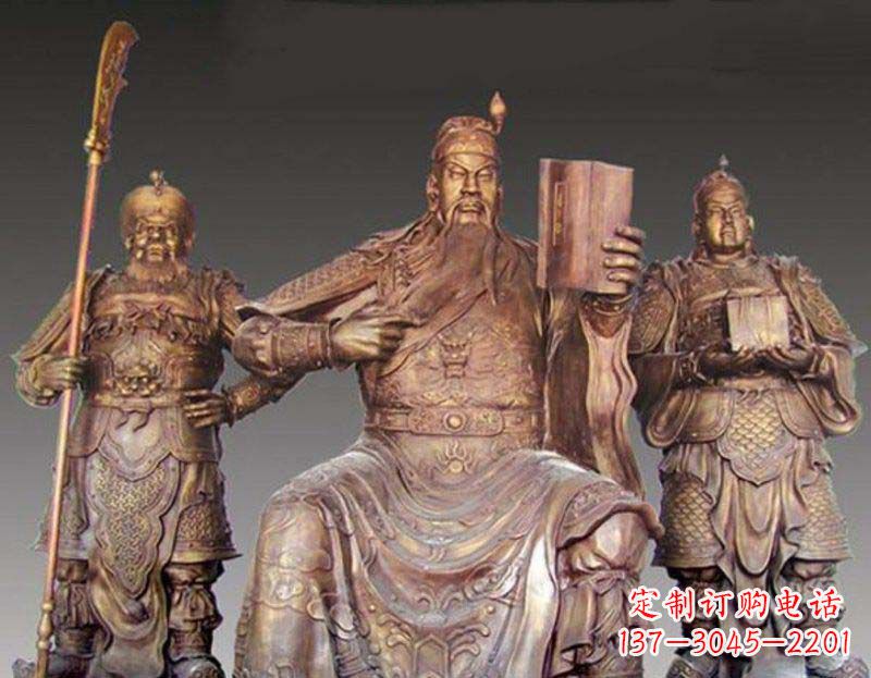 湖南中领雕塑艺术以关公武财神铜雕塑荣耀家中