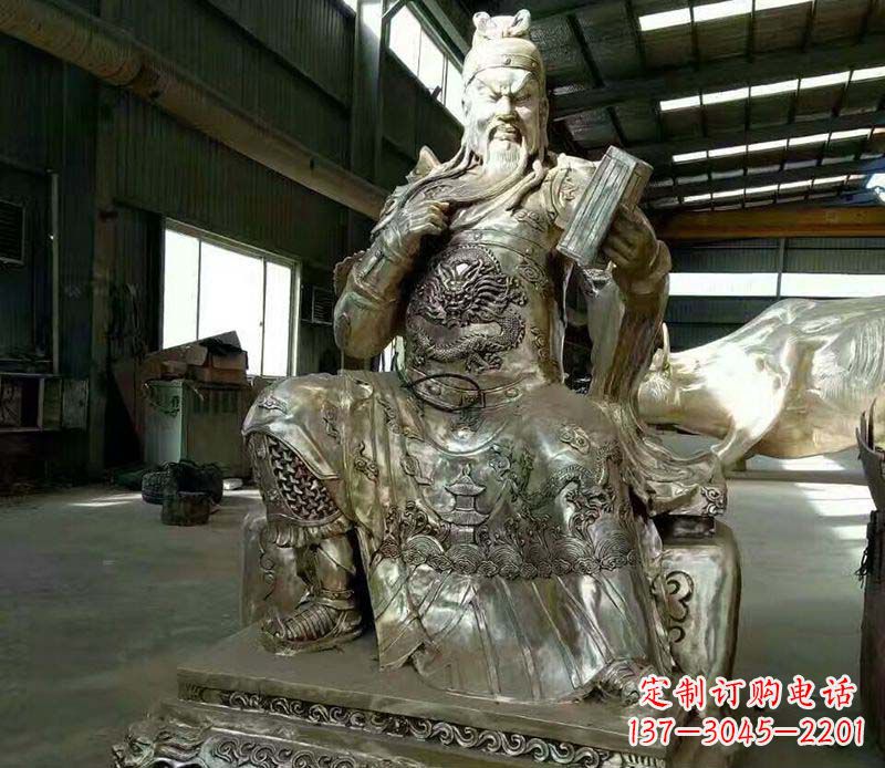 湖南读书关公铜雕