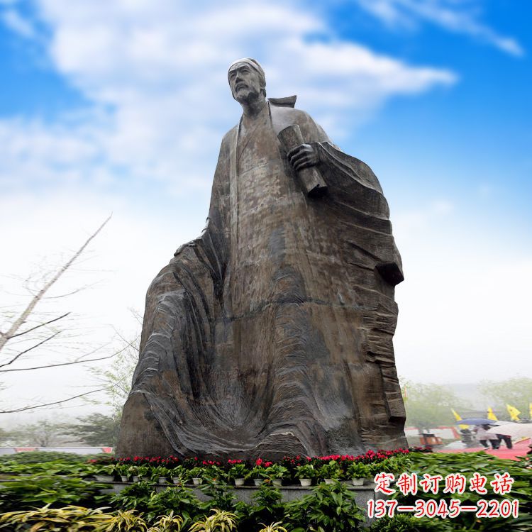 湖南中领雕塑-大型景区景点历史名人杜甫雕像