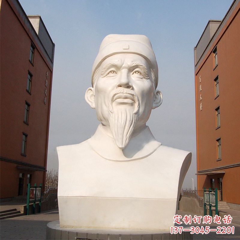 湖南杜甫石雕像-学校校园历史名人唐代著名诗人头像