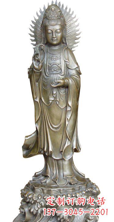 湖南渡海观音铜雕
