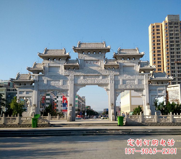 湖南精致锻铜牌坊雕塑