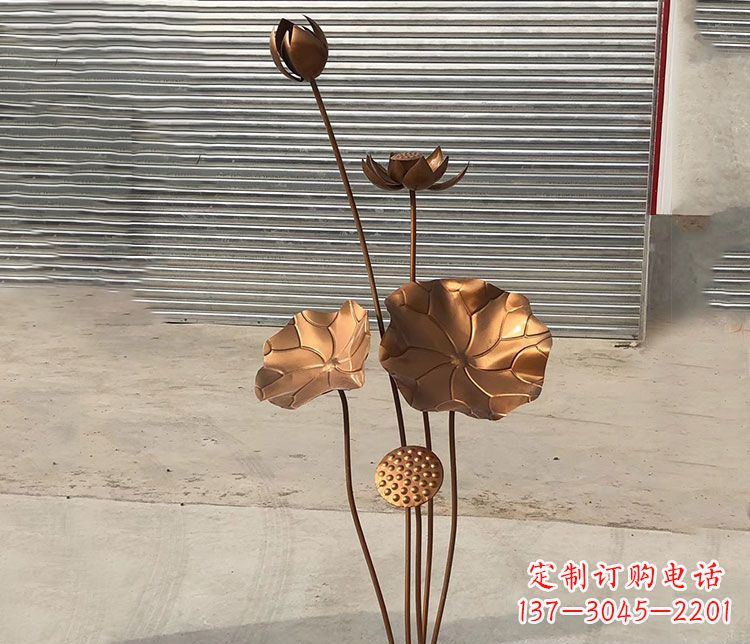 湖南锻铜不锈钢荷花雕塑