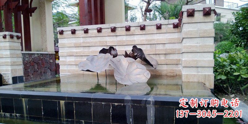 湖南锻铜荷花荷叶雕塑