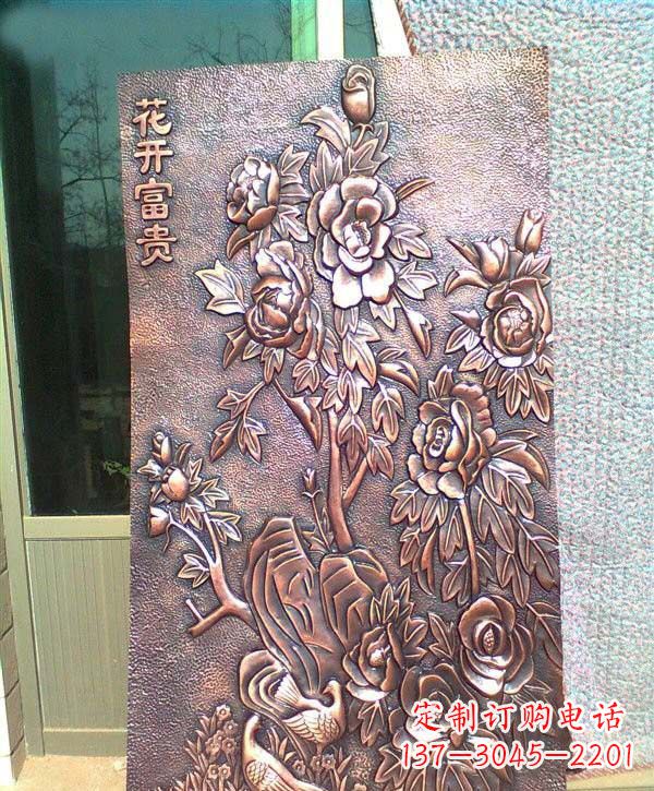湖南锻铜牡丹雕塑