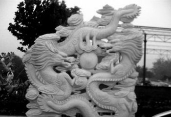 湖南精美大理石双龙雕塑